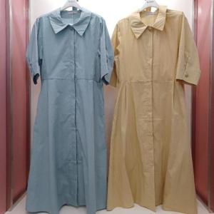 Latium HC06 앞오픈 7부반팔 주머니 카라 벨티드 세미 정장 데이 원피스 T2523op14