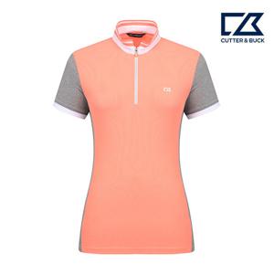 [커터앤벅]여성 배색 반집업 반팔 티셔츠 11-162-201-36-35