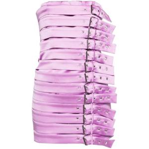 25 FW GIUSEPPE DI MORABITO 장식 버클 디테일 새틴 드레스 02SSDR36202109 TP432278180