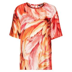 25 FW 로베르토 카발리 플루마지 프린트 실크 티셔츠 SWT6444QL71 TP432385288