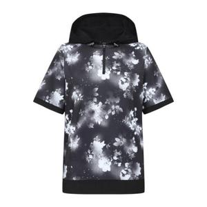 JDX HC11 여성 플라워 패턴 반집업 후드 반팔티 X1TSW6503