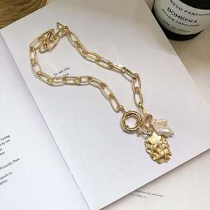 복고풍 천연 진주 초커 코인 써지컬 목걸이 박스증정