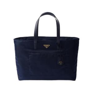 프라다 리에디션 1978 라지 리나일론 앤 사피아노 레더 토트백 발틱 블루 1BG527-R064-F0216