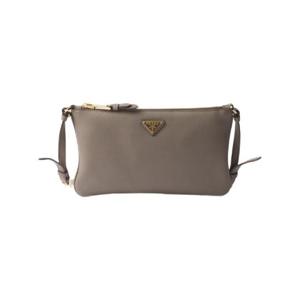 프라다 레더 파우치 클레이 그레이 1BC238-2CYS-F0572