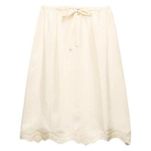 프라다 드로스트링 웨이스트 실크 미디 스커트 P142YRSOOO1522