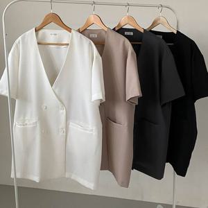 [아이우먼]빅사이즈여름재킷 U534L505 론리와이드더블랩자켓 RA