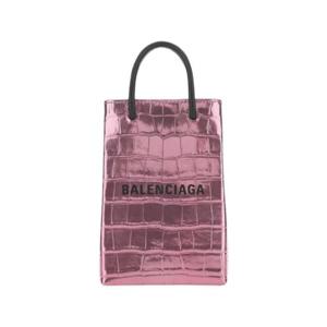 발렌시아가 크로커다일 레더 폰 홀더 블랙 5978581FE1N1000