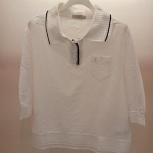 Latium HC06 팔뚝품편한 루즈핏 5부반팔 엠보싱 깔끔한 무지 카라 티블라우스 T2523bl32W