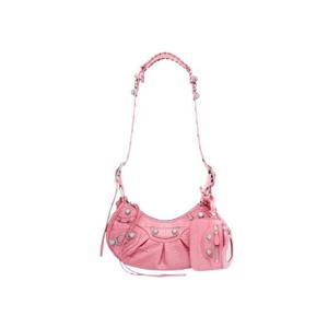 발렌시아가 르 카골 XS 숄더백 크로커다일 엠보스 라인스톤 핑크 67130923EJY5812