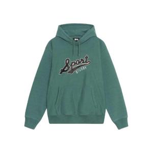스투시 사틴 패치 오버사이즈 후드 그린 118556