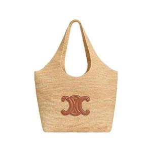 셀린느 클래식 파니에 쇼퍼 카바스 라피아 앤 카프스킨 내츄럴 탄 119632GP6-02NT