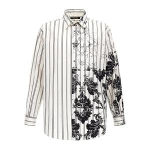 25 FW 로베르토 카발리 스트라이프 플로럴 콘트라스트 셔츠 TRT720CH039 TP438846508