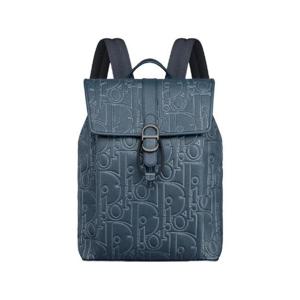 디올 데일리 백팩 플랩 디올 그래비티 아웃라인 레더 앤 그레인드 카프스킨 네이비 블루 1ESBA231LGP-H578