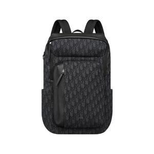 디올 라이더 소프트 지퍼 백팩 디올 오블리크 자카드 앤 그레인드 카프스킨 블랙 1ESBA229YKS-H03E