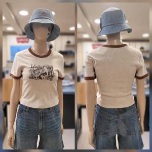 리바이스 여성 그래픽 미니 링거티셔츠  A3523-0128