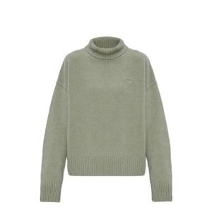 AMI 파리 로고 자수 터틀넥 스웨터 UKS444KN0028 303 TP936592899