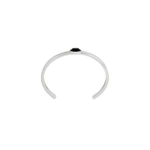 셀린느 오닉스 스털링 실버 로듐 피니쉬 베벨드 커프 블랙 실버 461EI6SSO-38NS