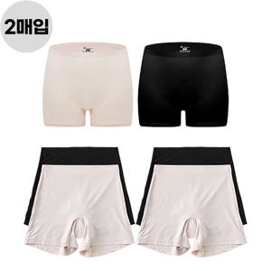 여자 사각 드로즈 여름용 4부 속바지 겸용 팬티 즈로즈 살색 검정색 2매 선물