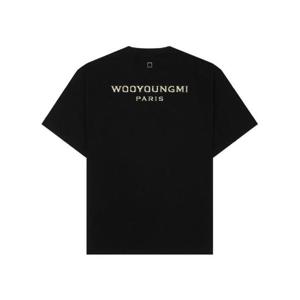 우영미 골드 크롬 백로고 티셔츠 블랙   22FW W223TS08758B