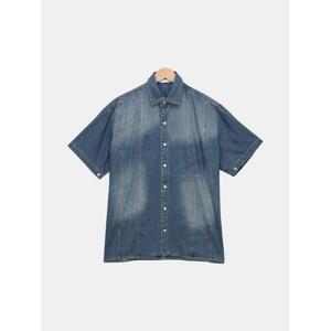 [스콰즈] 남성 캐주얼 워싱 반팔 셔츠 핀턱 데님 남방 SXR034
