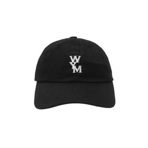 우영미 화이트 로고 볼캡 블랙   21FW W213AC51991B