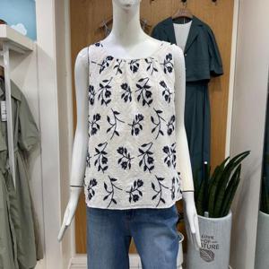 클리지 DP01 자수 리본 민소매 블라우스 CP5WTP07