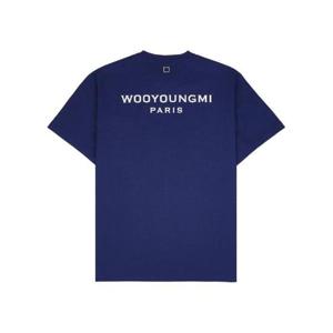 우영미 코튼 백로고 티셔츠 네이비   24SS W241TS07706N