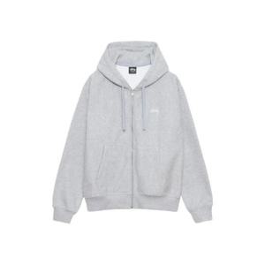 스투시 스탁 로고 후드 집업 그레이 헤더 118533