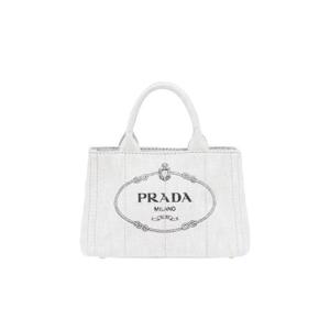 프라다 데님 토트백 화이트 1BG439-AJ6-F0009