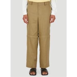 25 FW 윈햄린 히든 웨이스트 하이웨스트 지퍼 오브 카고 팬츠 베이지 WH0287TR709