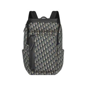 디올 라이더 소프트 지퍼 백팩 디올 오블리크 자카드 그레인드 카프스킨 베이지 블랙 1ESBA229YKS-H27E