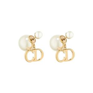 디올 트리발 이어링 골드 피니쉬 메탈 화이트 레진 펄 E4169WOMRS-D301