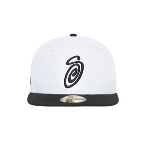 스투시 컬리 S 59피프티 뉴에라 캡 화이트 블랙 1311008