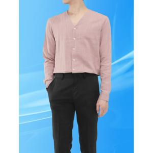 [빌리버스] 남성 긴팔 린넨셔츠 브이넥 버튼 남방 BBI046