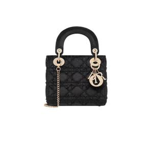 디올 레이디 디올 까나쥬 벨벳 미니백 블랙 M0505OUDB-M900