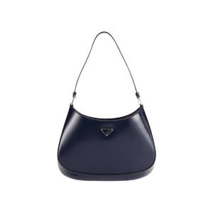 프라다 클레오 브러쉬드 레더 숄더백 블루 1BC499-ZO6-F0ZVZ
