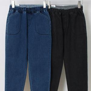 [시드마켓]솔티 워싱 밴딩 조거 데님 303P087S 빅사이즈 507