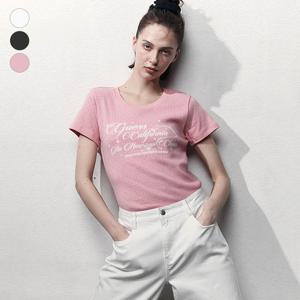 [게스(진)]여성 블러프린트 자가드 반팔티 OP2K5406