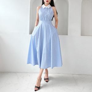 [금찌]금찌 마린 카라 스트라이프 원피스 ST7642D