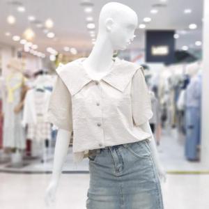 abfz sh06 빅카라 포인트 반팔 블라우스 SLBHZ3B44I