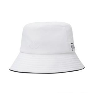 [파리게이츠]521E3CP004_WH-여성 스마일 패턴 배색 로고 버킷햇-(25년가을)
