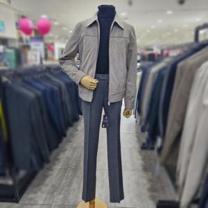 [바쏘옴므]라이트그레이 비건스웨이드 블루종 자켓 WSY3GU35ALG_