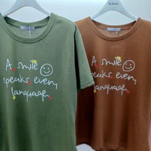 Latium HC06 얇고 시원한 스마일 피크 라운드 반팔 면티 T2531ts01