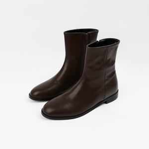 [신난다슈]여성 앵클부츠 2cm 숏 플랫 앵글 부츠 발편한 낮은굽 둥근코 NF258822 브라운