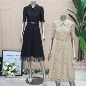 [미니멈]MD 카라넥 플라워 레이스 원피스 MD MMZBGWO4940 M_CJ