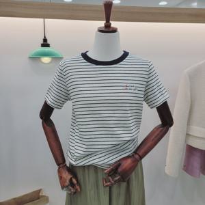 [비지트인뉴욕]러브 라운드넥 단가라 반팔티셔츠 VB4ST65_US