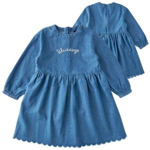 [블루독8-키즈] 데님미디엄 레터링데님원피스 청치마 스커트 간절기 세미오버핏 두돌선물 초등 25A1540151