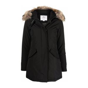 울리치 블랙 퍼 트리밍 후드 파카 CFWWOU0538FR UT0001BLK