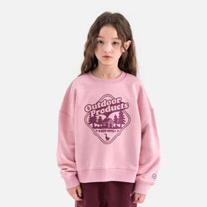 [차일디] 아웃도어프로덕츠키즈 (OD253IMM74 PNK) 여아 세미크롭 그래픽 맨투맨 핑크