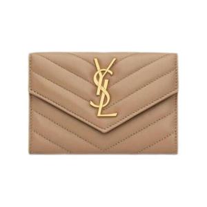생로랑 카산드라 월렛 램스킨 내츄럴 탄 414404-AAA44-2357